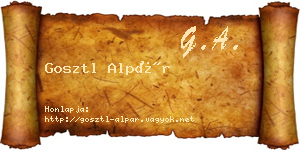 Gosztl Alpár névjegykártya